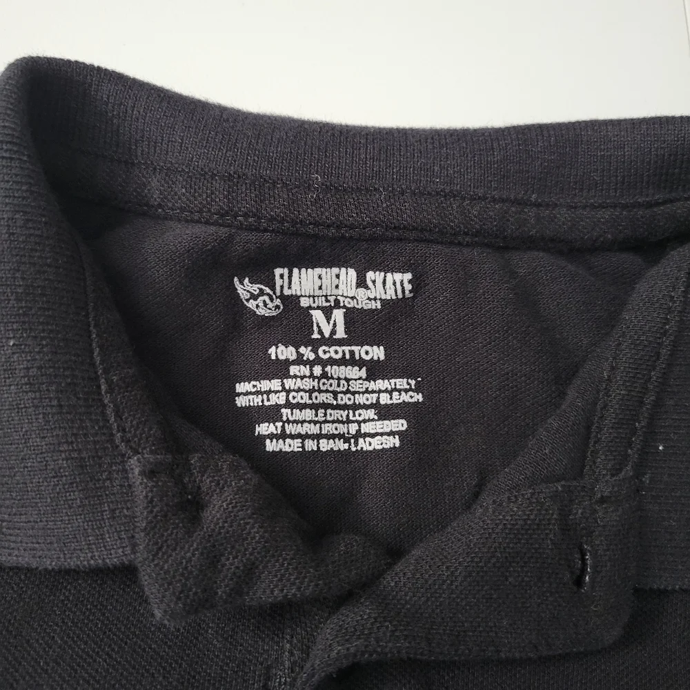 Flamehead Skate Black Short Sleeve Boy's Polo